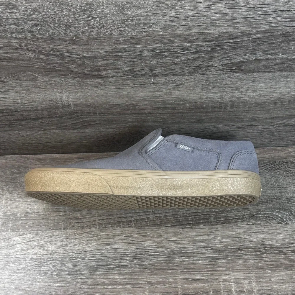 Vans Asher Slip On Shoes Men 13 Crepe Frost Gray Gum Sole Sneaker Streetwear NEW